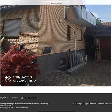 Moderne Ferienwohnung Neckarschleife Mit Klimaanlage Kirchheim am Neckar Exterior foto